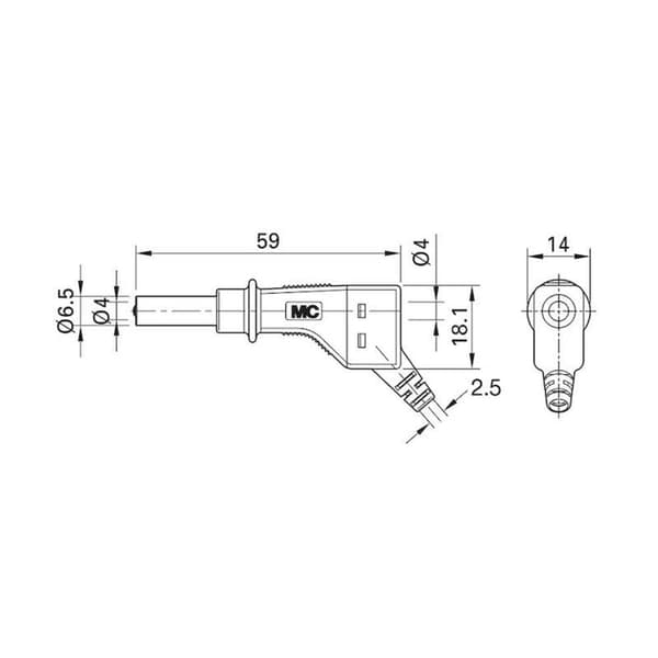 Stäubli XZGL-425 Laminerade pluggar Kontakt hane rak Stift-Ø: 4 mm Röd 1 st
