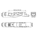 Miniatyrbild 3 av 4: Metz Connect 1401405012-I RJ45 kontaktdon CAT 6A 1401405012-I Kontakt hane rak Poler: 8P8C Antal poler (RJ) 8P8C 1 st