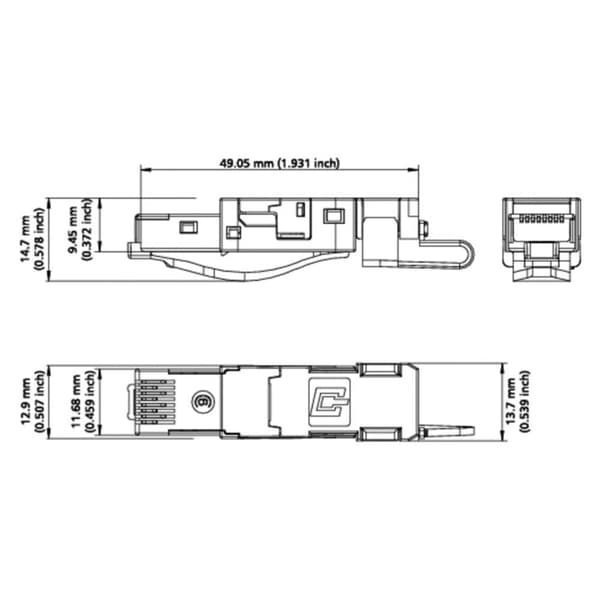 Metz Connect 1401405012-I RJ45 kontaktdon CAT 6A 1401405012-I Kontakt hane rak Poler: 8P8C Antal poler (RJ) 8P8C 1 st