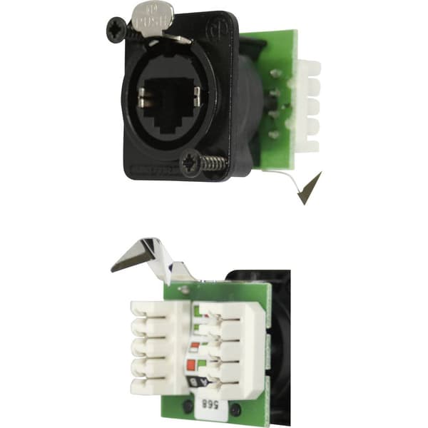 Neutrik NE8FDV-YK-B RJ45 datakontakter EtherCon® D-serien NE8FDV-YK-B Hona rak NE8FDV-YK-B Poler: 8P8C Svart 1 st