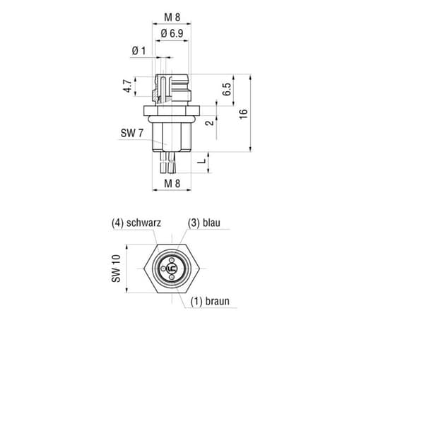 Hirschmann 935 980-161 Sensor/ställdon-kontaktdon M8 Hona inbyggd 0.50 m Antal poler (RJ): 3 1 st