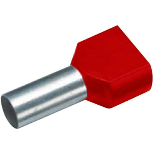 Cimco 18 2442 Dubbla ändhylsor 1.5 mm² Delisolerad Röd 100 st