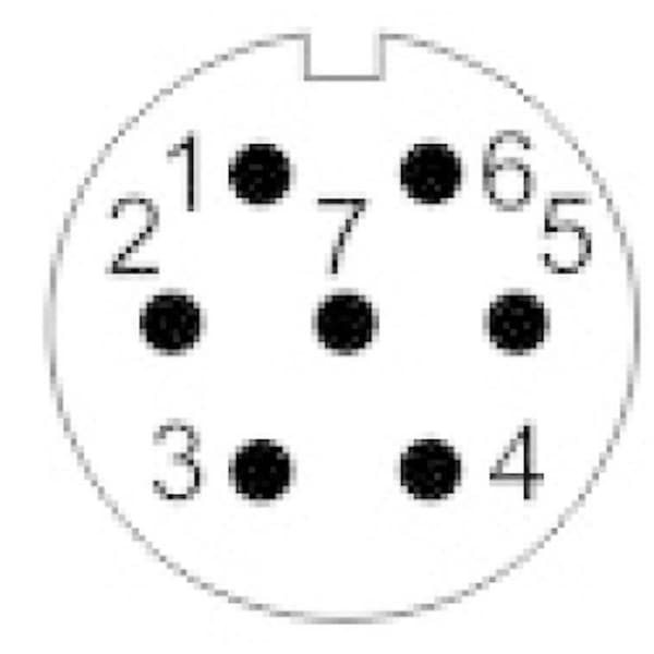 Weipu SP1312 / P 7 Rundkontakt Kontakt hane inbyggd Totalt antal poler: 7 Serie (rundkontakt): SP13 1 st