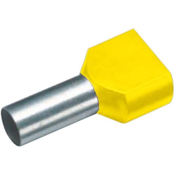 Cimco 18 2480 Dubbla ändhylsor 6 mm² Delisolerad Gul 100 st
