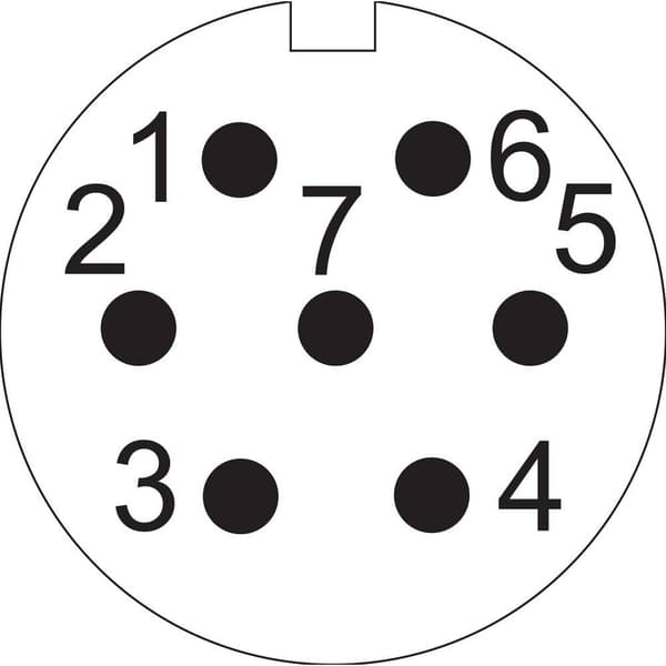 Weipu SP1312 / S 7 Rundkontakt Hona inbyggd Totalt antal poler: 7 Serie (rundkontakt): SP13 1 st
