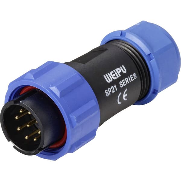 Weipu SP2110 / P 9 II Rundkontakt Kontakt hane rak Totalt antal poler: 9 Serie (rundkontakt): SP21 1 st