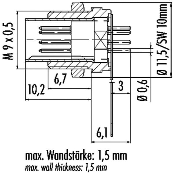 binder 09-0081-00-04 Rundkontakt Flänsstickkontakt Totalt antal poler: 4 Serie (rundkontakt): 711 1 st