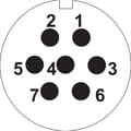Miniatyrbild 4 av 4: Weipu SP2113 / P 7 Rundkontakt Kontakt hane inbyggd Totalt antal poler: 7 Serie (rundkontakt): SP21 1 st