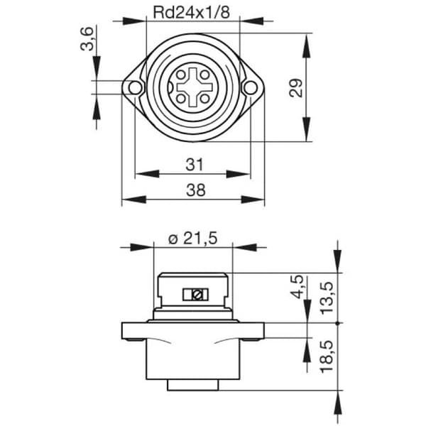 Hirschmann 932 321-100-1 Rundkontakt Hona inbyggd Totalt antal poler: 3 + PE Serie (rundkontakt): CA 1 st