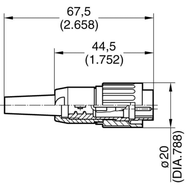 Amphenol T 3374 501 Rundkontakt Kontakt hane rak Totalt antal poler: 5 Serie (rundkontakt): C091 1 st