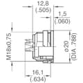 Miniatyrbild 4 av 4: Amphenol C091 31N004 100 2 Rundkontakt Hona inbyggd Totalt antal poler: 4 Serie (rundkontakt): C091 1 st