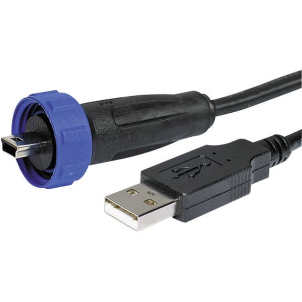 USB-kontaktanslutning-adapter 2.0 - IP68 Kontakt hane rak PX0441/2M00 USB A/Mini USB B PX0441/2M00 Bulgin Innehåll: 1 s