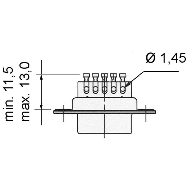 Amphenol 77D E09S ST D-Sub honkontakt 180 ° Antal poler: 9 Skruv 1 st