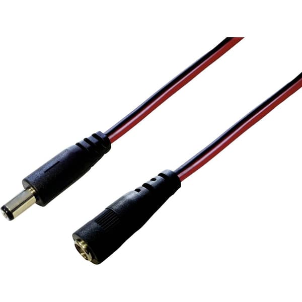 BKL Electronic DC-förlängningskabel DC-stiftdon - DC-hylsdon 5.5 mm 2.1 mm 5.5 mm 2.1 mm 3.00 m 1 st