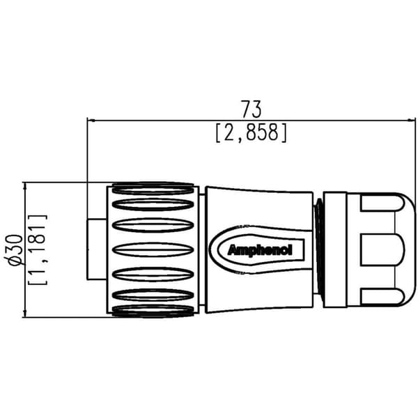 Amphenol C016 10D006 010 10 Rundkontakt Koppling rak Totalt antal poler: 6 + PE Serie (rundkontakt): C016 1 st