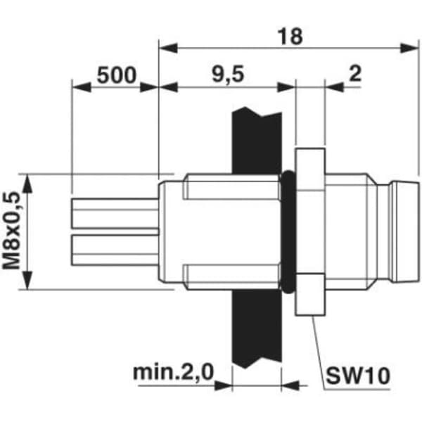 Phoenix Contact 1500334 Sensor/ställdon-kontaktdon M8 Kontakt hane inbyggd Antal poler (RJ): 3 1 st