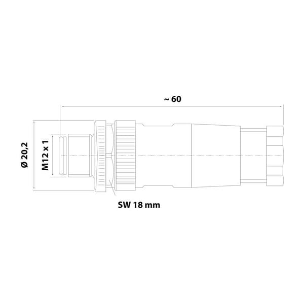 Phoenix Contact 1662528 Sensor/ställdon-kontakt, okonfektionerad M12 Kontakt hane rak Antal poler (RJ): 4 1 st