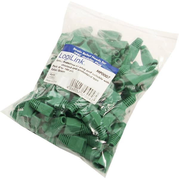 LogiLink MP0007 böj lättnad RJ45 MP0007 Grön 100 st