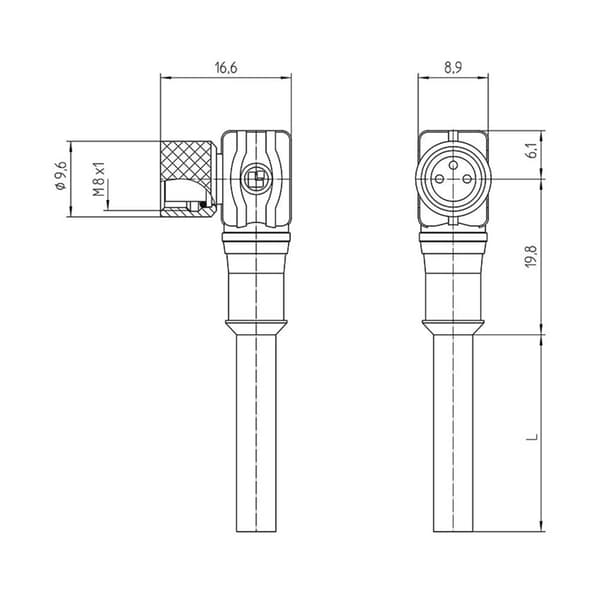 Lutronic 1049 Sensor/ställdon-kontakt, konfektionerad M8 Koppling vinklad 2.00 m Antal poler (RJ): 4 1 st