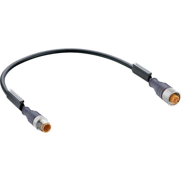 Lumberg Automation RST 4-RKT 4-225/1M-1 Sensor/ställdon-kontakt, konfektionerad M12 Kontakt hane rak, Hona rak 1.00 m A