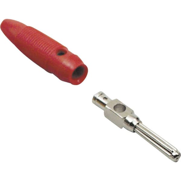 TRU COMPONENTS Labbpropp Kontakt hane rak Stift-Ø: 4 mm Röd 100 st