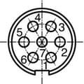 Miniatyrbild 3 av 4: Amphenol T 3476 001 Rundkontakt Koppling rak Totalt antal poler: 7 Serie (rundkontakt): C091 1 st