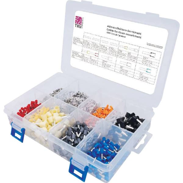 TRU COMPONENTS T1711C002 Ändhylsa sortiment 0.5 mm², 0.75 mm², 1.0 mm², 1.5 mm², 2.5 mm², 4 mm², 6 mm², 10 mm² 3200 st