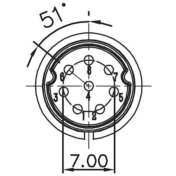 Lutronic 0251 08 Runt anslutningsdon Kontakt hane rak Totalt antal poler: 8 1 st