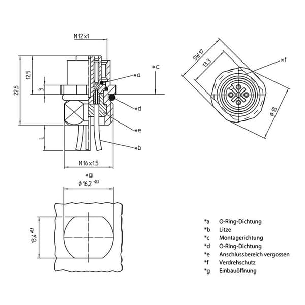 Lutronic 1233 Sensor/ställdon-kontaktdon M12 Kontakt hane inbyggd 0.50 m Antal poler (RJ): 4 1 st