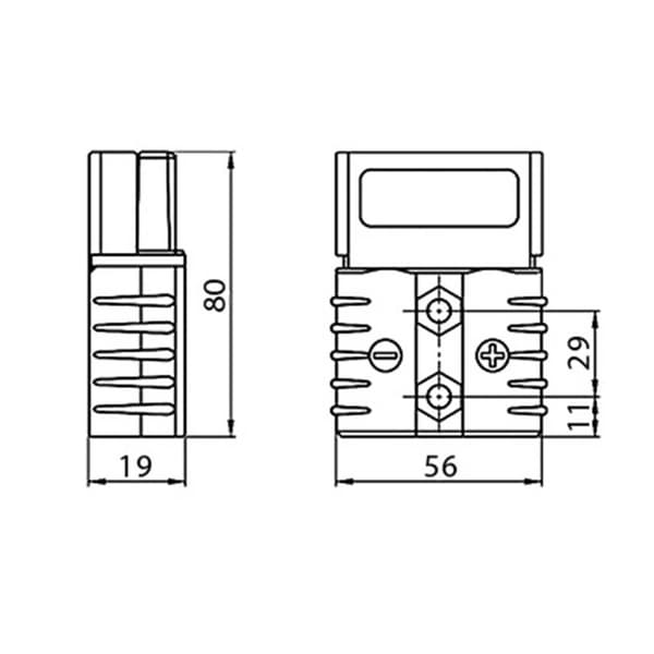 Högström-batterikontakt 175 A 1130-0211-03 S175 Röd encitech Innehåll: 1 st