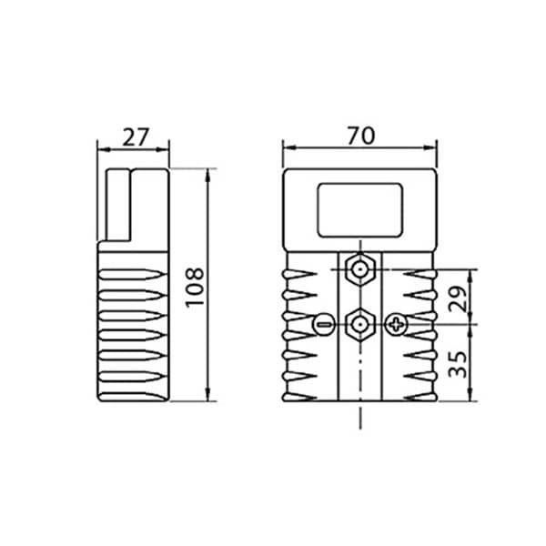 Högström-batterikontakt 350 A 1130-0221-03 Grå encitech Innehåll: 1 st