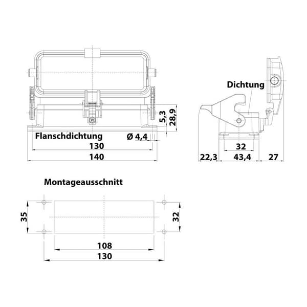 Monteringshölje 09300240318 Harting 1 st