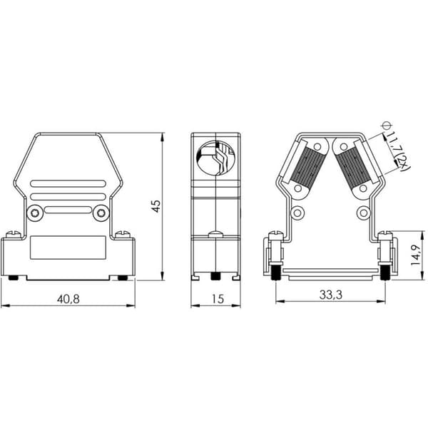 encitech DYZK15-K 6560-0202-02 D-sub hölje Antal poler: 15 Zink pressgjutning Metall 1 st