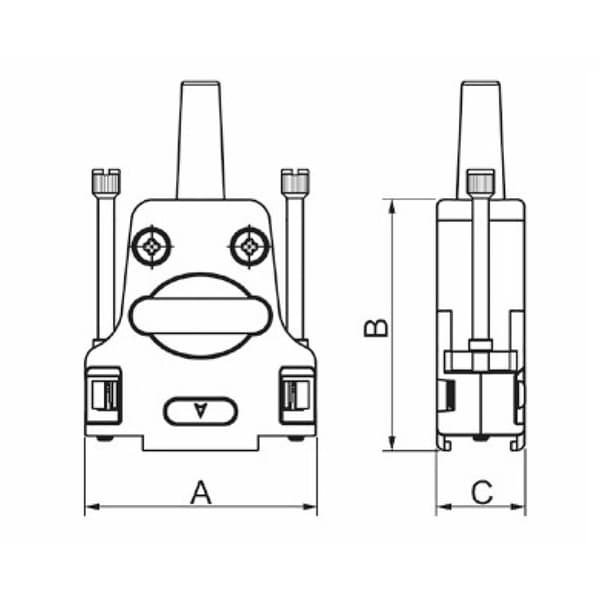 encitech DTZF25-RG-LJS-M2.5-K 7960-2209-03 D-sub hölje Antal poler: 25 Zink pressgjutning 180 ° Metall 1 st