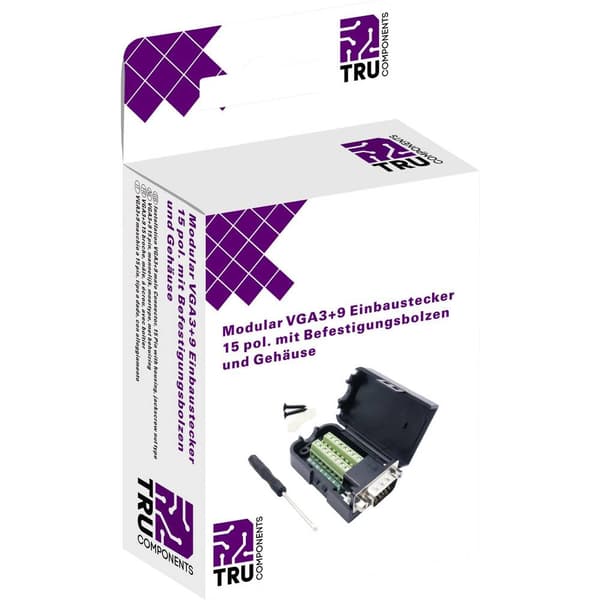 TRU COMPONENTS T1904C096 D-Sub stiftlist set Antal poler: 15 Skruv 1 st