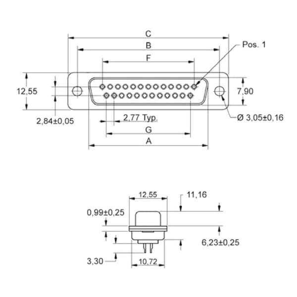 encitech 2108-0200-14 D-Sub honkontakt 180 ° Antal poler: 37 Lödhona 1 st Tray