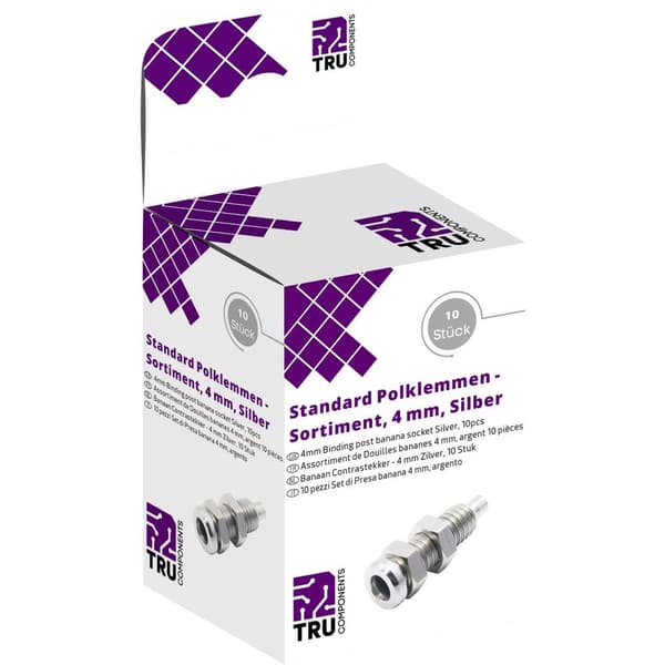 TRU COMPONENTS Laboratorie kontaktprodukter Hona inbyggd vertikal Silver 10 st