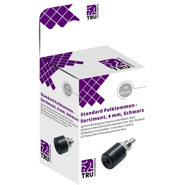 TRU COMPONENTS Laboratorie kontaktprodukter Hona inbyggd vertikal Svart 10 st