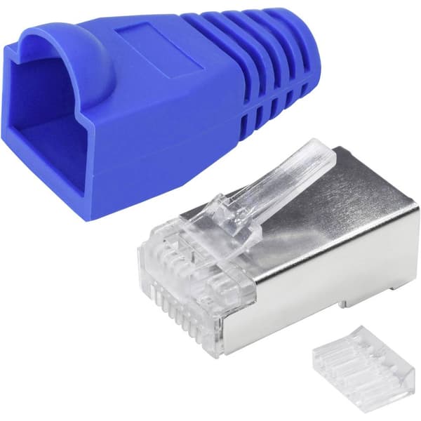Quadrios RJ-45 kontaktdon set-CAT 6 1906C168 Kontakt hane rak Antal poler (RJ) 8P8C Blå 25 st