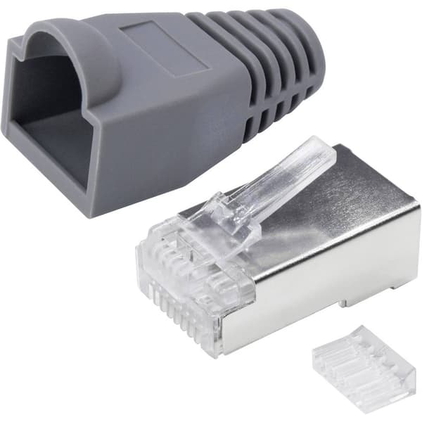 Quadrios RJ-45 kontaktdon set-CAT 6 1906C166 Kontakt hane rak Antal poler (RJ) 8P8C Grå 25 st