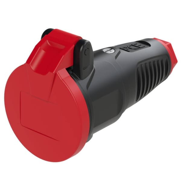 PCE 2512-sr Skarvuttag Gummi, Plast 230 V Svart, Röd IP54