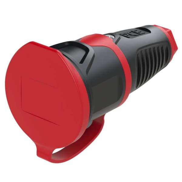 PCE 2521-sr Skarvuttag Massiv gummi, Termoplast 250 V Svart, Röd IP54