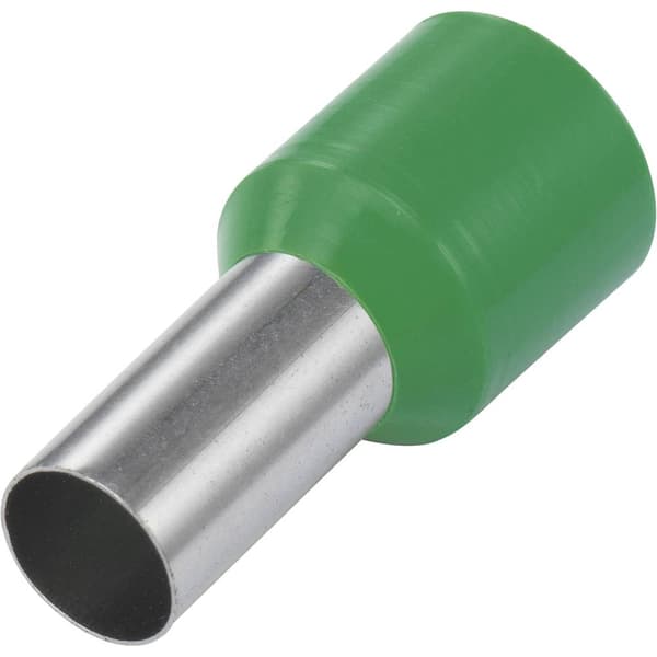 TRU COMPONENTS 1572424 Ändhylsa 6 mm² Delisolerad Grön 100 st