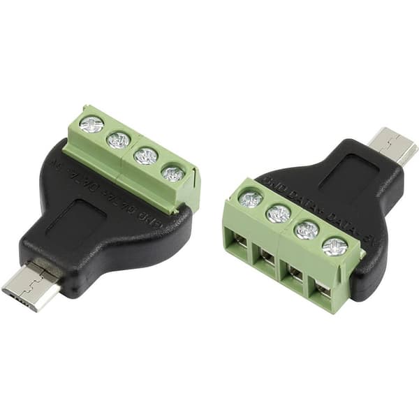 TRU COMPONENTS MN-USB4M USB-anslutning med skruvanslutning Kontakt hane rak Mikro USB-kontakt typ B Innehåll: 1 st