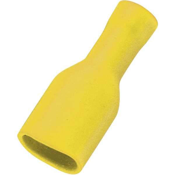 TRU COMPONENTS 1572130 Flatstifthylsa Anslutningsbredd: 6.4 mm Anslutningstjocklek: 0.8 mm 180 ° Helisolerad Gul 50 st