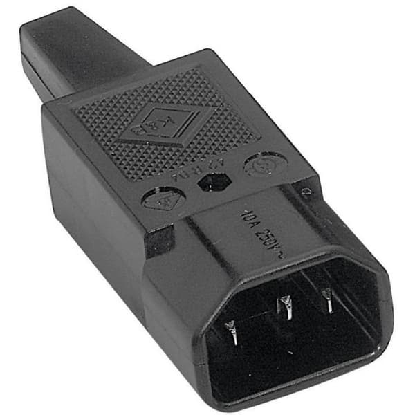 K & B 42R041311 IEC-kontakt 42R Kontakt hane rak Totalt antal poler: 2 + PE 10 A Svart 1 st