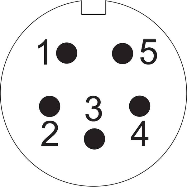Weipu SF1213/P5 Rundkontakt Kontakt hane rak Totalt antal poler: 5 Serie (rundkontakt): SF12 1 st