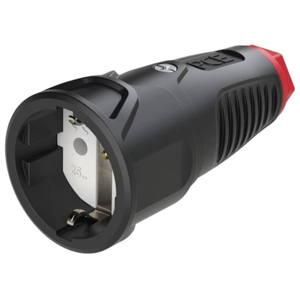 PCE 2510-sr Skarvuttag Gummi, Termoplast 250 V Svart, Röd
