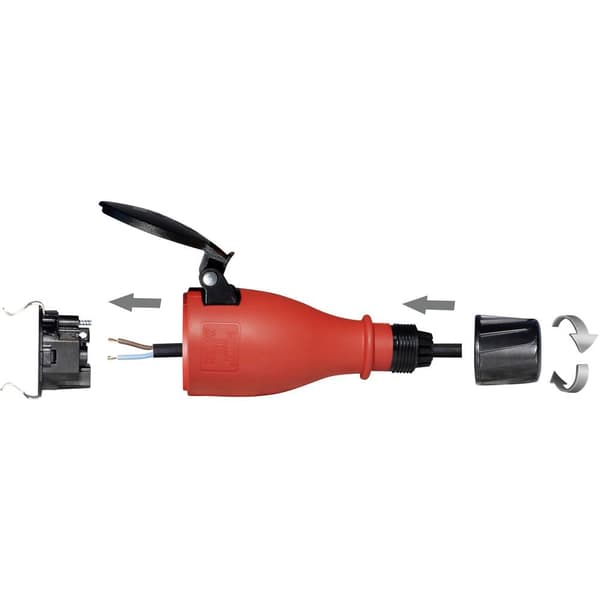 Maxtrack NV 48 KL Skarvuttag Plast Svart/Röd IP54