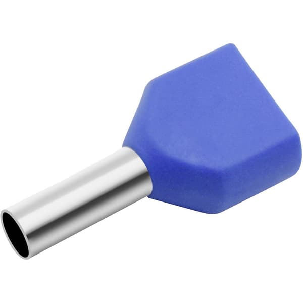 TRU COMPONENTS T1906C156 Dubbla ändhylsor 2.5 mm² Delisolerad Blå 50 st